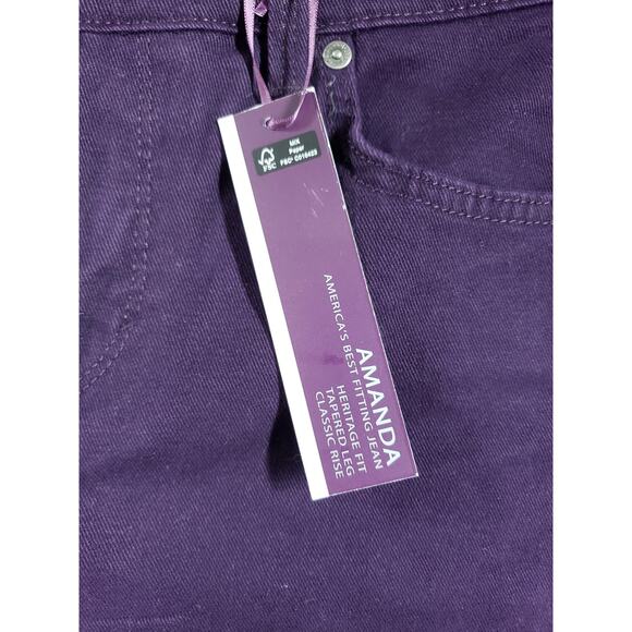 Gloria Vanderbilt Jeans Size 4 Petite Womens Purple Amanda Slimming Straight NWT - Picture 3 of 16